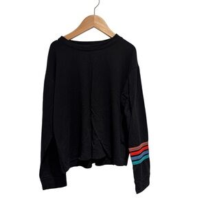 Sub Urban Riot Kids Black Sweatshirt with Colorful Stripes - size S (approx 6)